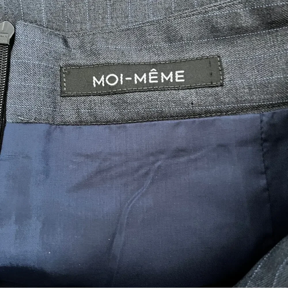 Moi-Même Navy Blue Pinstripes Lined Pencil Skirt size 4
